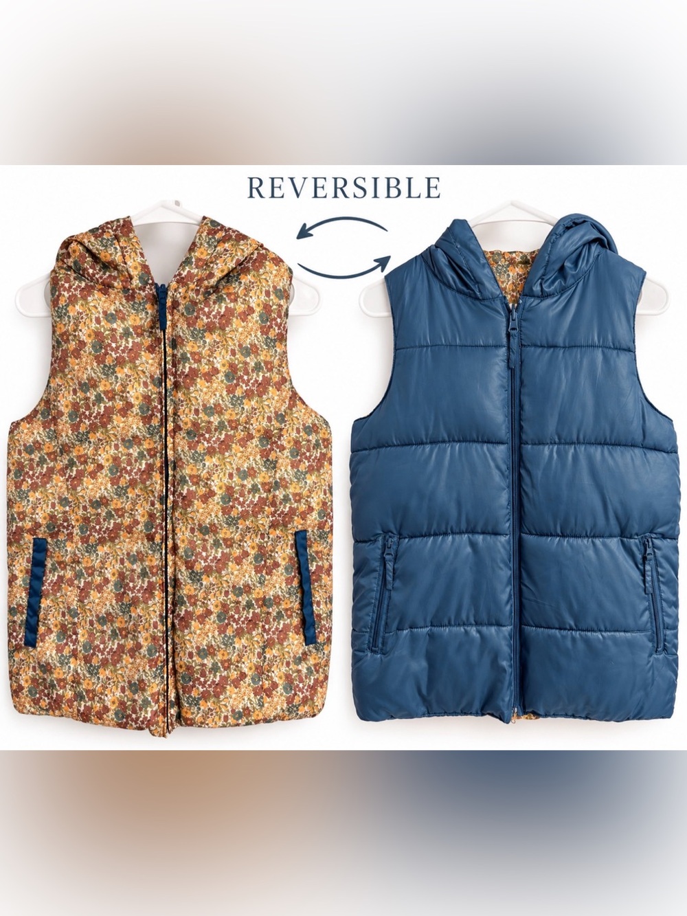 RARE Reversible Puffer Vest by Heart Market Size Small/Medium